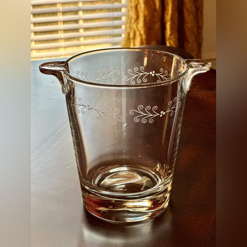 NIB STERLING CUT GLASS Ice Bucket